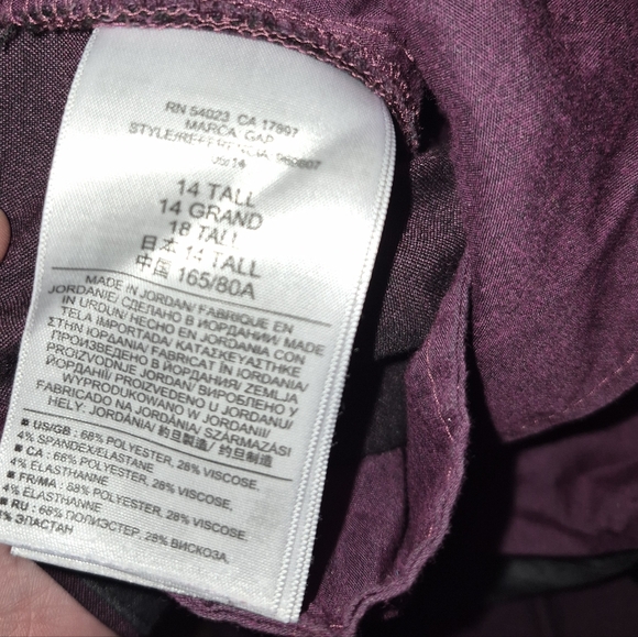 GAP Women's Straight Leg Pants in Deep Purple - Picture 5 of 5